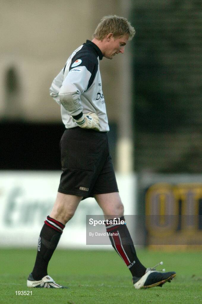 31 October 2005; A dejected Bohemians goalkeeper Matt Gregg, after his mistake lead to Cork City's first goal. eircom League, Premier Division, Bohemians v Cork City, Dalymount Park, Dublin. Picture credit: David Maher / SPORTSFILE