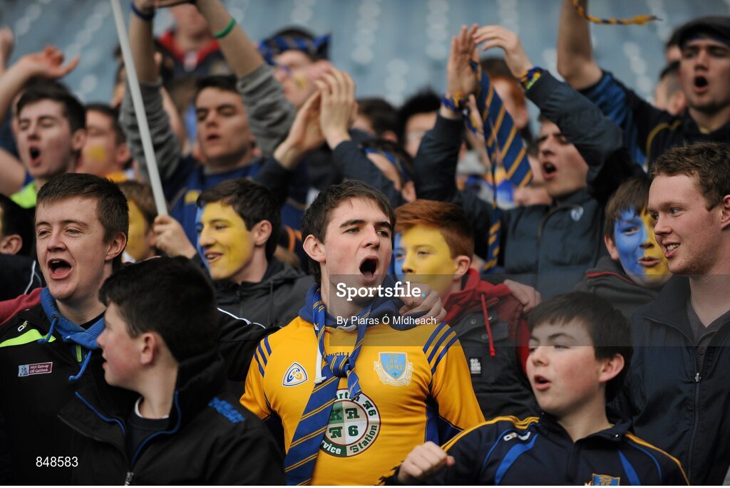 8 March 2014; Marist Athlone supporters before the game. Leinster Colleges Senior Football Championship Final, Coláiste Eoin v Marist Athlone. Croke Park, Dublin. Picture credit: Piaras Ó Mídheach / SPORTSFILE