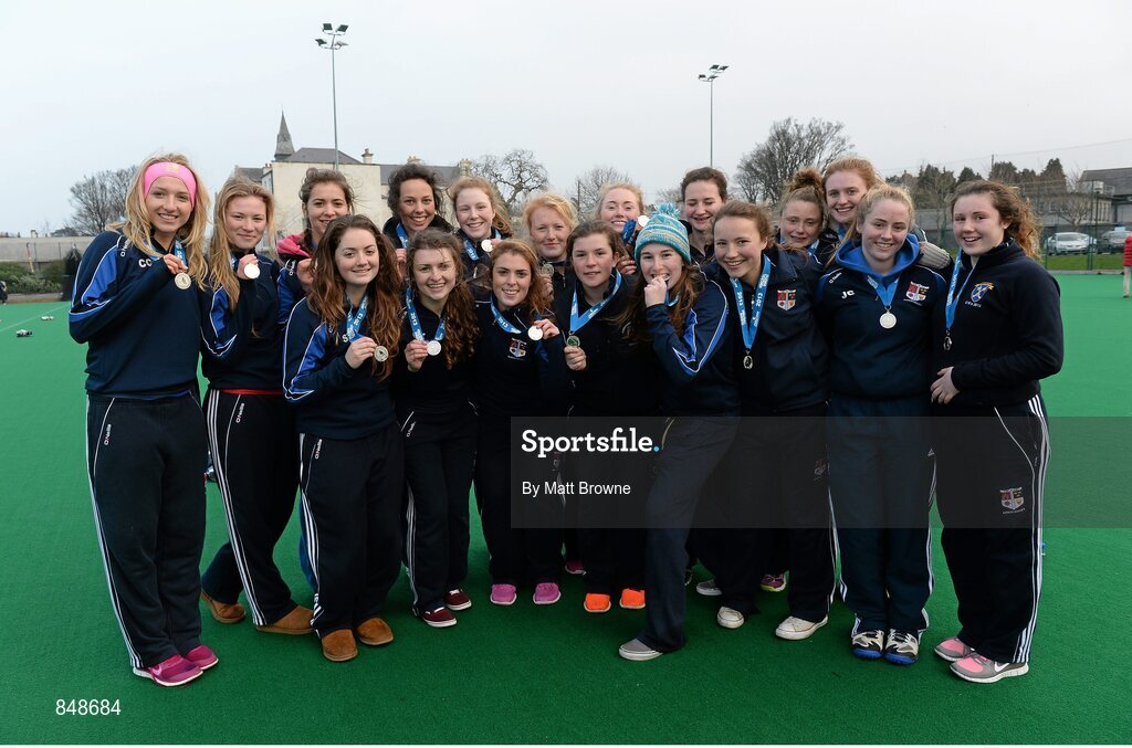 28 March 2014; The Crescent College, Co. Limerick players who were runners-up. Electric Ireland Kate Russell All-Ireland School Girls Hockey Final Tournament, St Andrews College, Dublin v Lurgan College, Co. Armagh, St Andrews College, Booterstown, Co Dublin. Picture credit: Matt Browne / SPORTSFILE
