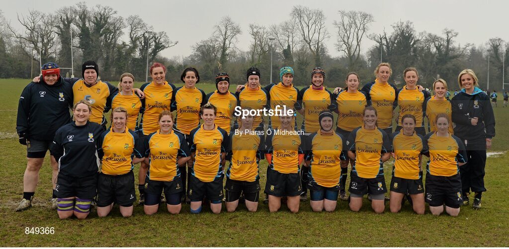 29 March 2014; The Clondalkin squad. The Paul Flood Cup Final, Clondalkin v Gorey, NUIM Barhnall RFC, Leixlip, Co. Kildare. Picture credit: Piaras Ó Mídheach / SPORTSFILE