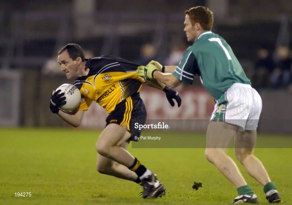 12 November 2005; Brian Dooher, Ulster, in action against Peadar Andrews, Leinster. M Donnelly Interprovincial Football Championship Final, Leinster v Ulster, Parnell Park, Dublin. Picture credit: Pat Murphy / SPORTSFILE