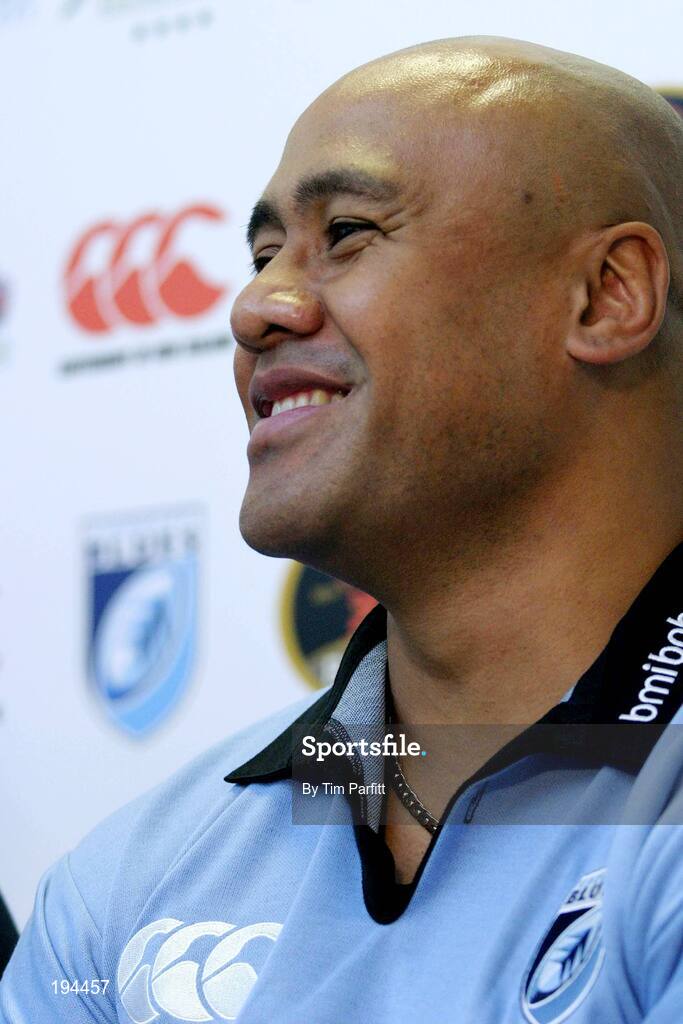 14 November 2005; Former New Zealand All Black winger Jonah Lomu who has signed up to play for Cardiff Blues. Arms Park, Cardiff, Wales. Picture credit: Tim Parfitt / SPORTSFILE