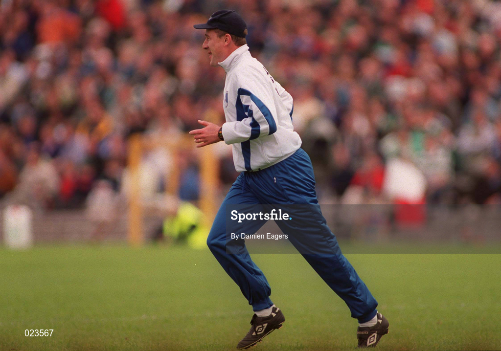 30 May 1999; Monaghan manager Eamon McEneaney during the Bank of Ireland Ulster Senior Football Championship Preliminary Round match between Monaghan and Fermanagh at St Tiernach's Park in Clones, Monaghan. Photo by Damien Eagers/Sportsfile