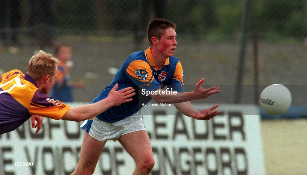 16 May 1999; Enda Ledwith of Longford in action against Willy Corley of Wexford during the Bank of Ireland Leinster Senior Football Championship Preliminary Round Replay match between Longford and Wexford at Pearse Park in Longford. Photo by David Maher/Sportsfile