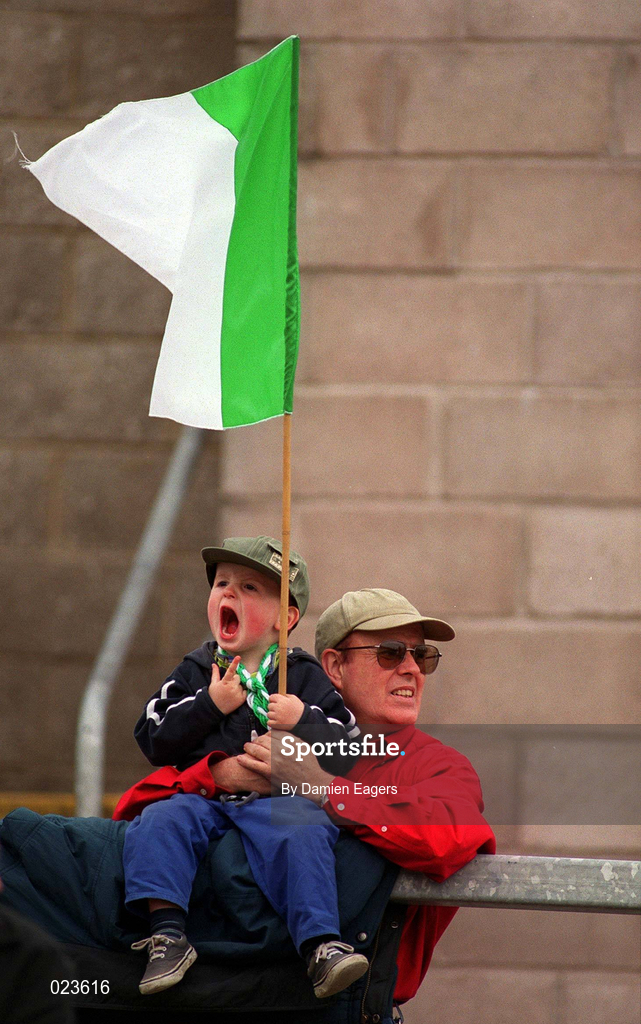30 May 1999; Fermanagh supporters during the Bank of Ireland Ulster Senior Football Championship Preliminary Round match between Monaghan and Fermanagh at St Tiernach's Park in Clones, Monaghan. Photo by Damien Eagers/Sportsfile