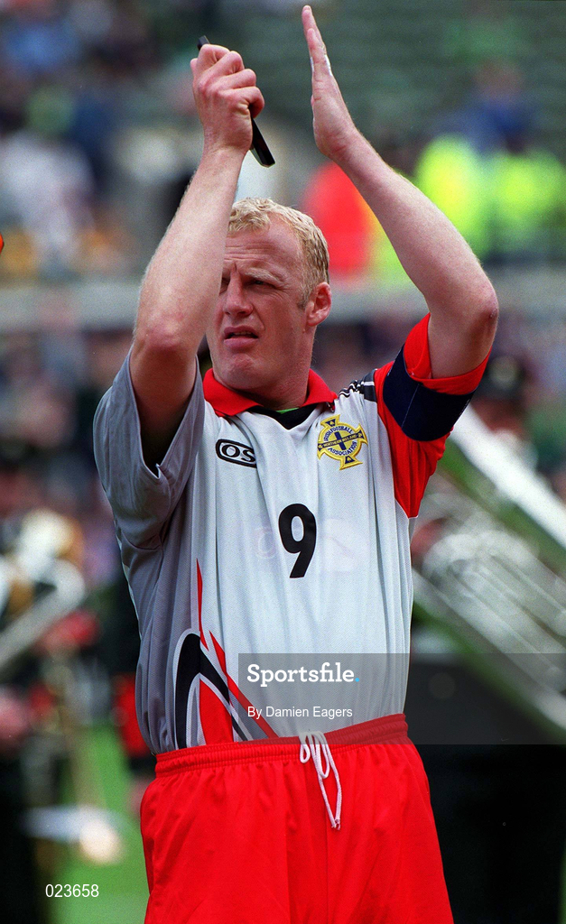 29 May 1999; Iain Dowie of Northern Ireland at the International Friendly match between Republic of Ireland and Northern Ireland at Lansdowne Road in Dublin. Photo by Damien Eagers/Sportsfile