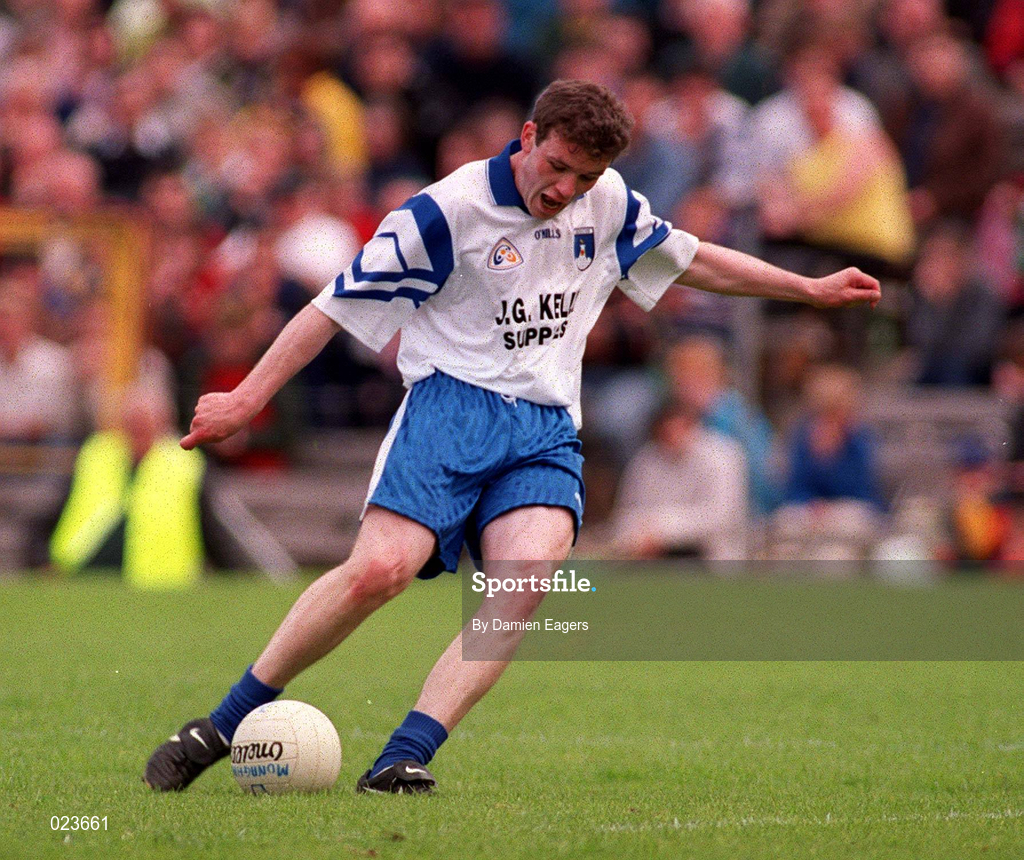 30 May 1999; Ian Larmer of Monaghan during the Bank of Ireland Ulster Senior Football Championship Preliminary Round match between Monaghan and Fermanagh at St Tiernach's Park in Clones, Monaghan. Photo by Damien Eagers/Sportsfile