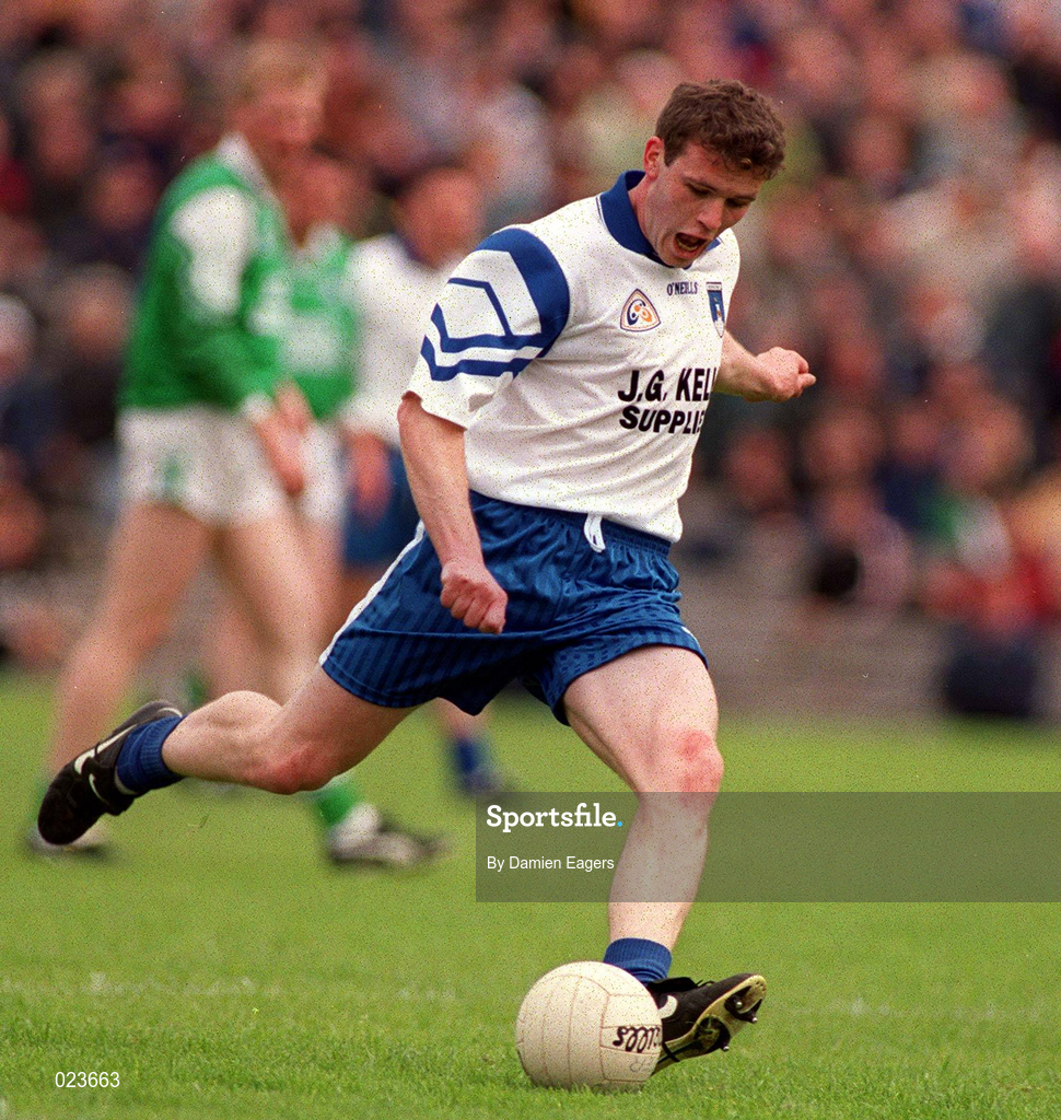 30 May 1999; Ian Larmer of Monaghan during the Bank of Ireland Ulster Senior Football Championship Preliminary Round match between Monaghan and Fermanagh at St Tiernach's Park in Clones, Monaghan. Photo by Damien Eagers/Sportsfile