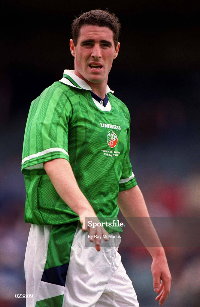 29 May 1999; Mark Kennedy of Republic of Ireland during the International Friendly match between Republic of Ireland and Northern Ireland at Lansdowne Road in Dublin. Photo by Ray McManus/Sportsfile