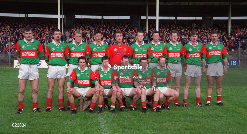 29 May 1999; The Mayo team before the Bank of Ireland Connacht Senior Football Championship Quarter-Final match between Mayo and New York at MacHale Park in Castlebar, Mayo. Photo by Brendan Moran/Sportsfile