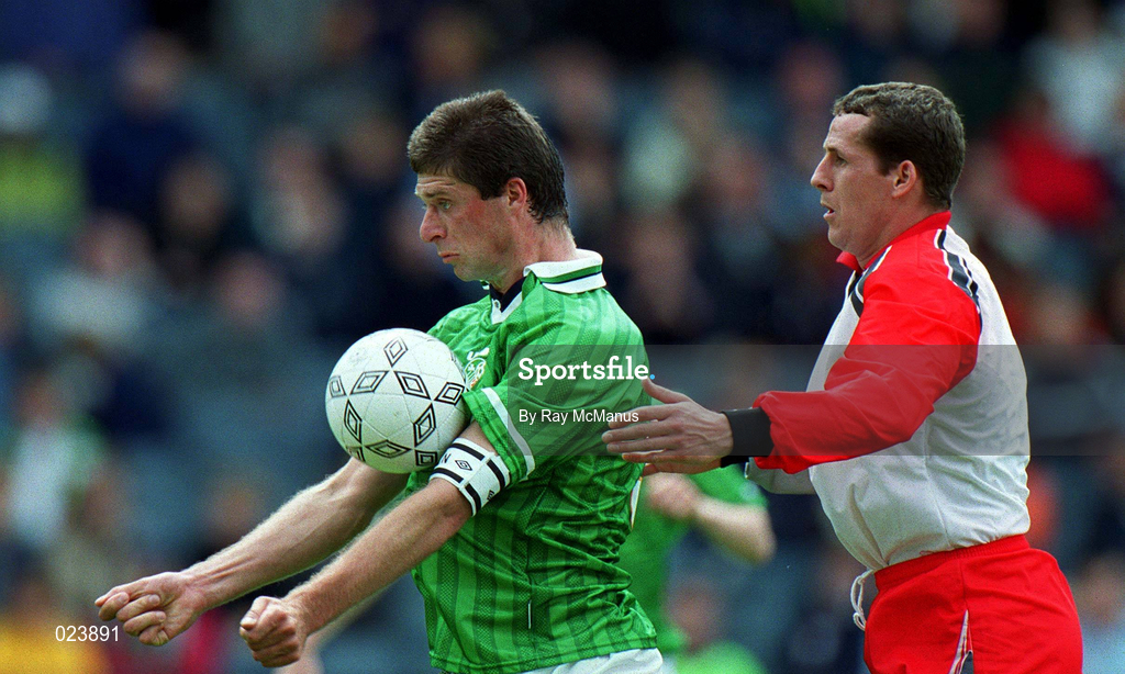 29 May 1999; Niall Quinn of Republic of Ireland during the International Friendly match between Republic of Ireland and Northern Ireland at Lansdowne Road in Dublin. Photo by Ray McManus/Sportsfile