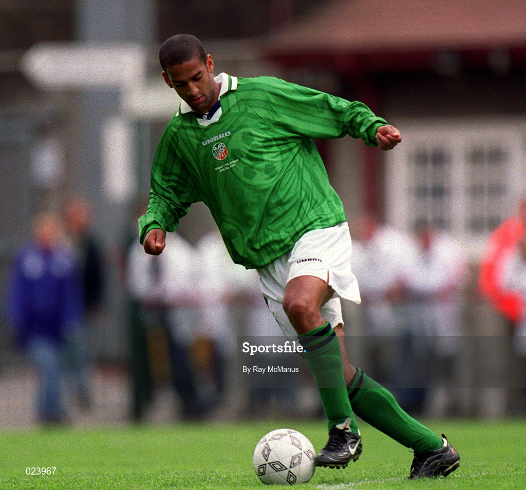 29 May 1999; Phil Babb of Republic of Ireland during the International Friendly match between Republic of Ireland and Northern Ireland at Lansdowne Road in Dublin. Photo by Ray McManus/Sportsfile