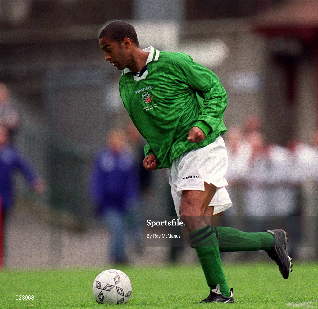 29 May 1999; Phil Babb of Republic of Ireland during the International Friendly match between Republic of Ireland and Northern Ireland at Lansdowne Road in Dublin. Photo by Ray McManus/Sportsfile