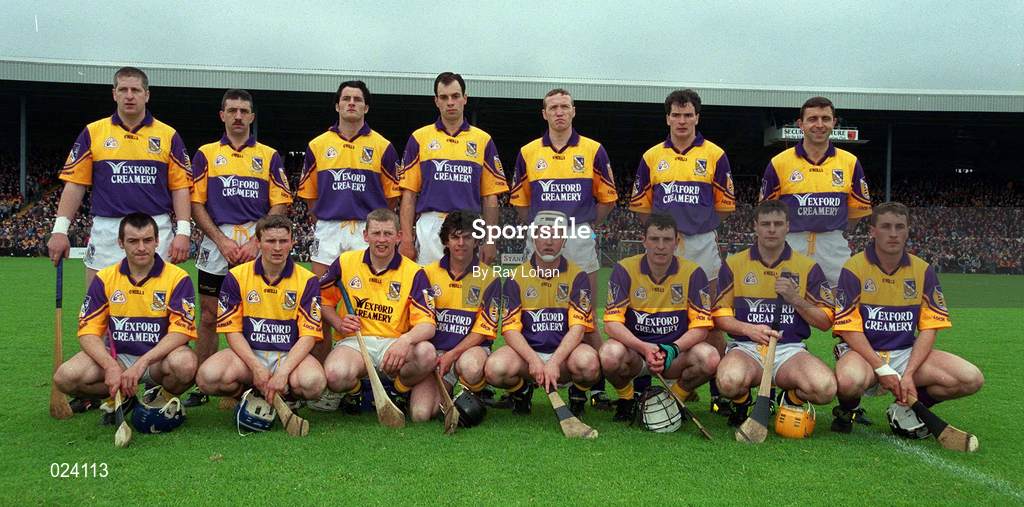 30 May 1999; The Wexford team before the Guinness Leinster Senior Hurling Championship Quarter-Final match between Dublin and Wexford at Nowlan Park in Kilkenny. Photo by Ray Lohan/Sportsfile