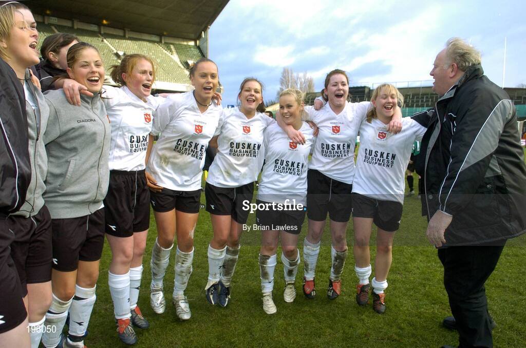 4 December 2005; Dundalk players celebrate after the match. WFAI Cup Final, Lansdowne Road, Dublin. Picture credit: Brian Lawless / SPORTSFILE