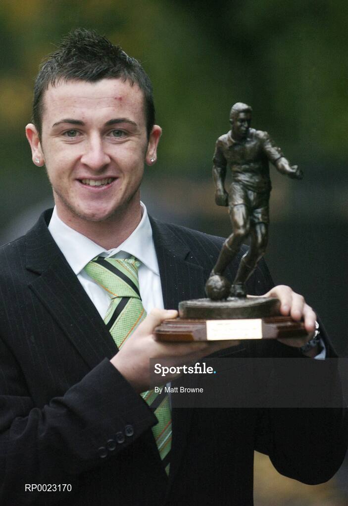 7 December 2005; Roy O'Donovan, Cork City, who was presented with the eircom / Soccer Writers Association of Ireland Player of the Month award for November. Baggot Street, Dublin. Picture credit: Matt Browne / SPORTSFILE