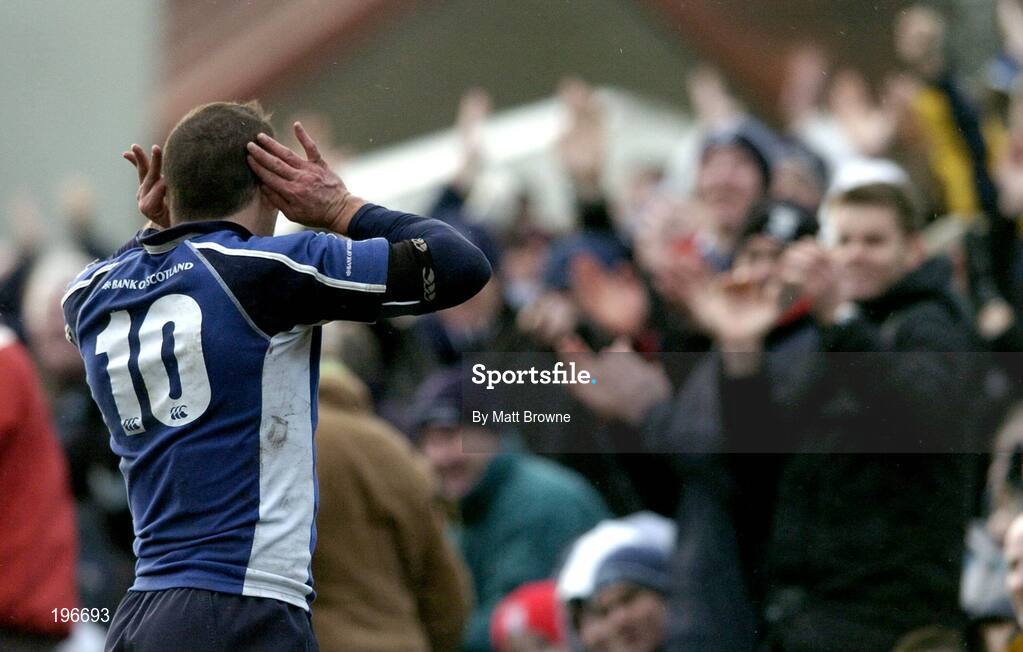 31 December 2005; Felipe Contepomi, Leinster, celebrates his first try against Munster. Celtic League 2005-2006, Group A, Leinster v Munster, RDS, Dublin. Picture credit: Matt Browne / SPORTSFILE