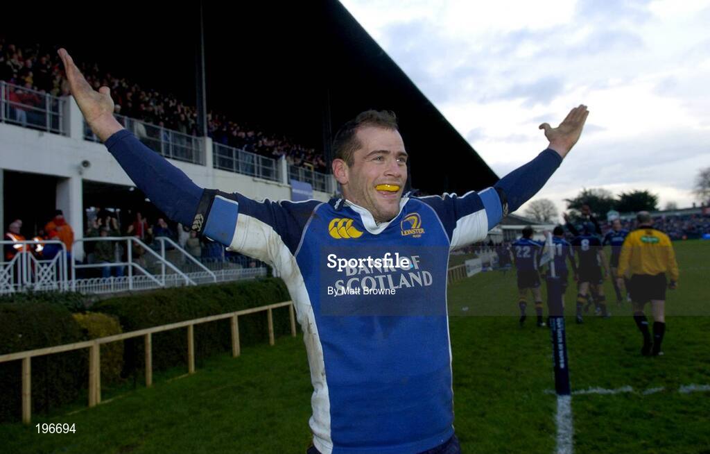 31 December 2005; Felipe Contepomi, Leinster, celebrates after his second try against Munster. Celtic League 2005-2006, Group A, Leinster v Munster, RDS, Dublin. Picture credit: Matt Browne / SPORTSFILE