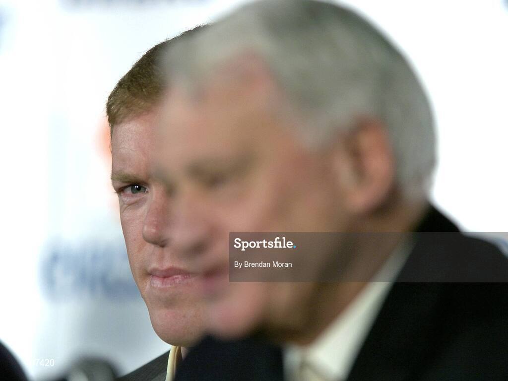 16 January 2006; Steve Staunton, with Sir Bobby Robson, International Football Consultant, at an FAI press conference to confirm his appointment as the new Manager of the Republic of Ireland Senior International Soccer Team. Mansion House, Dublin. Picture credit: Brendan Moran / SPORTSFILE