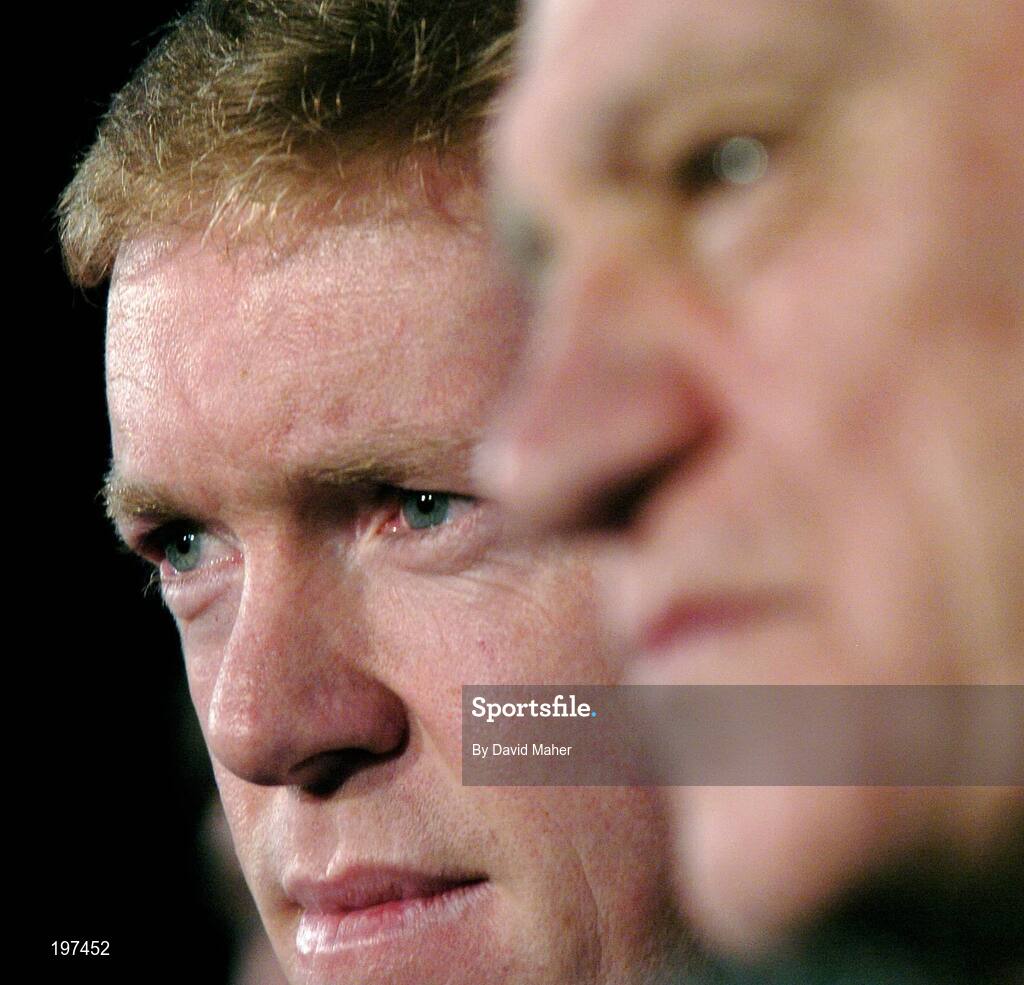 16 January 2006; Steve Staunton with Sir Bobby Robson, International Football consultant at an FAI press conference to confirm Staunton's appointment as the new Manager of the Republic of Ireland Senior International Soccer Team. Mansion House, Dublin. Picture credit: David Maher / SPORTSFILE