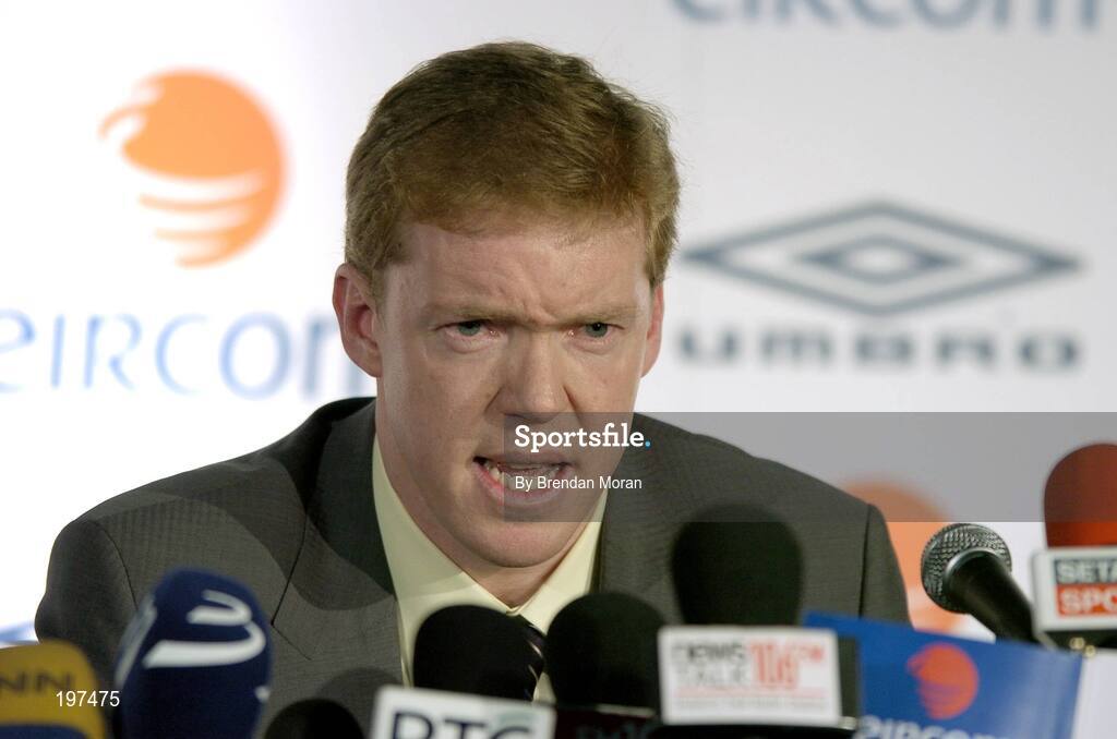 16 January 2006; Steve Staunton speaking at an FAI press conference to confirm his appointment as the new Manager of the Republic of Ireland Senior International Soccer Team. Mansion House, Dublin. Picture credit: Brendan Moran / SPORTSFILE