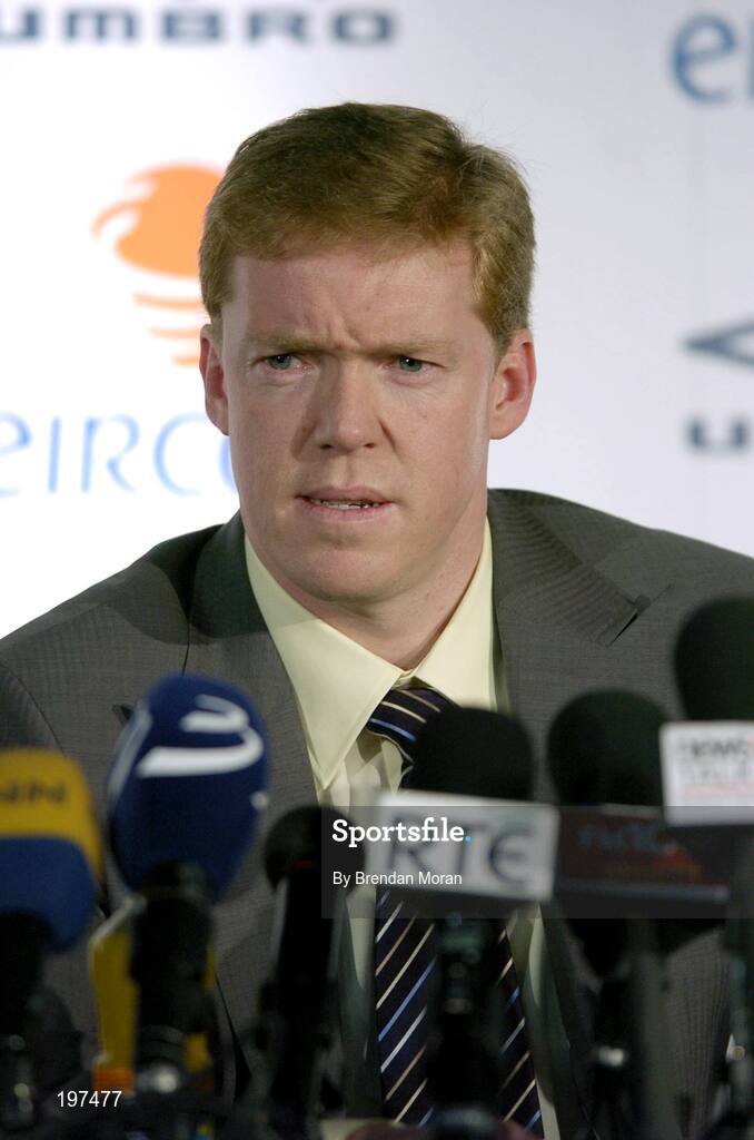 16 January 2006; Steve Staunton speaking at an FAI press conference to confirm his appointment as the new Manager of the Republic of Ireland Senior International Soccer Team. Mansion House, Dublin. Picture credit: Brendan Moran / SPORTSFILE
