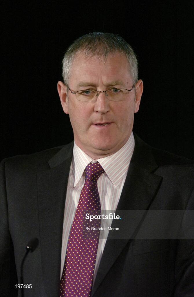 16 January 2006; Pat Costello, head of Corporate Affairs at an FAI press conference to confirm Steve Staunton's appointment as the new Manager of the Republic of Ireland Senior International Soccer Team. Mansion House, Dublin. Picture credit: Brendan Moran / SPORTSFILE