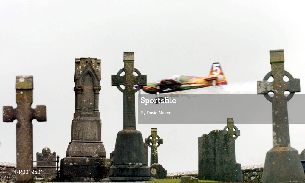 24 July 2005; Pilot Frank Versteegh, Holland, in his Extra 330L aircraft,  in action during the Red Bull Air Race. Cashel, Co. Tipperary. Picture credit; David Maher / SPORTSFILE