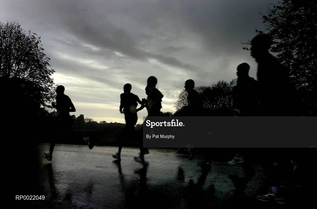31 October 2005; The leading group make their way through the Phoenix Park during the 2005 adidas Dublin City Marathon. Picture credit: Pat Murphy / SPORTSFILE