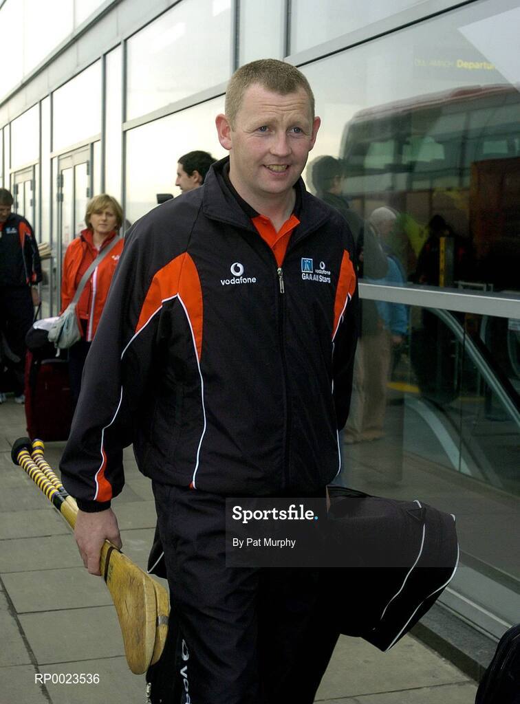 18 January 2006; Wexford goalkeeper Damien Fitzhenry arrives at Dublin airport prior to departure to Singapore for the 2006 Vodafone All-Stars Hurling Tour. Dublin Airport, Dublin. Picture credit; Pat Murphy / SPORTSFILE