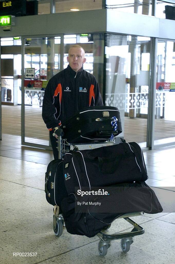 18 January 2006; Waterford hurler John Mullane arrives at Dublin airport prior to departure for Singapore for the 2006 Vodafone All-Stars Hurling Tour. Dublin Airport, Dublin. Picture credit; Pat Murphy / SPORTSFILE
