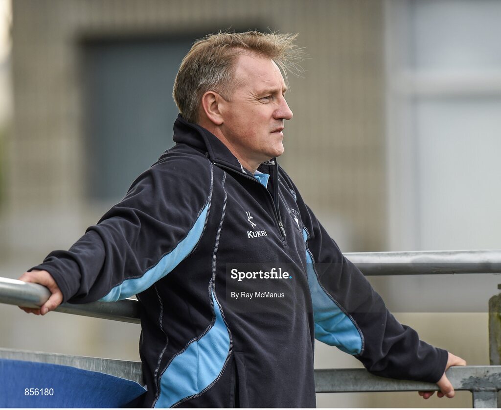 19 April 2014; Former Ireland head coach Eddie O'Sullivan watches the game. Ulster Bank League Division 1A, Garryowen v Old Belvedere, Dooradoyle, Limerick. Picture credit: Ray McManus / SPORTSFILE
