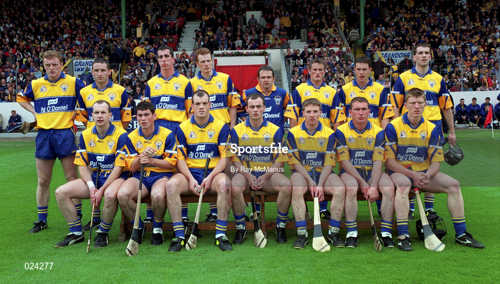 12 June 1999; The Clare team ahead of the Guinness Munster Senior Hurling Championship semi-final replay match between Clare and Tipperary at Páirc Uí Chaoimh in Cork. Photo by Ray McManus/Sportsfile