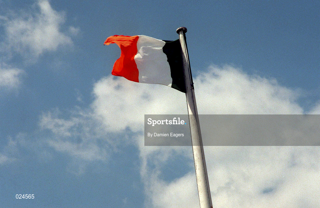 9 June 1999; A general view of a flag ahead of the UEFA European Championships Qualifier match between Republic of Ireland and FYR Macedonia at Lansdowne Road in Dublin. Photo by Damien Eagers/Sportsfile