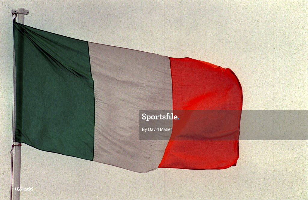 9 June 1999; A general view of a flag ahead of the UEFA European Championships Qualifier match between Republic of Ireland and FYR Macedonia at Lansdowne Road in Dublin. Photo by David Maher/Sportsfile