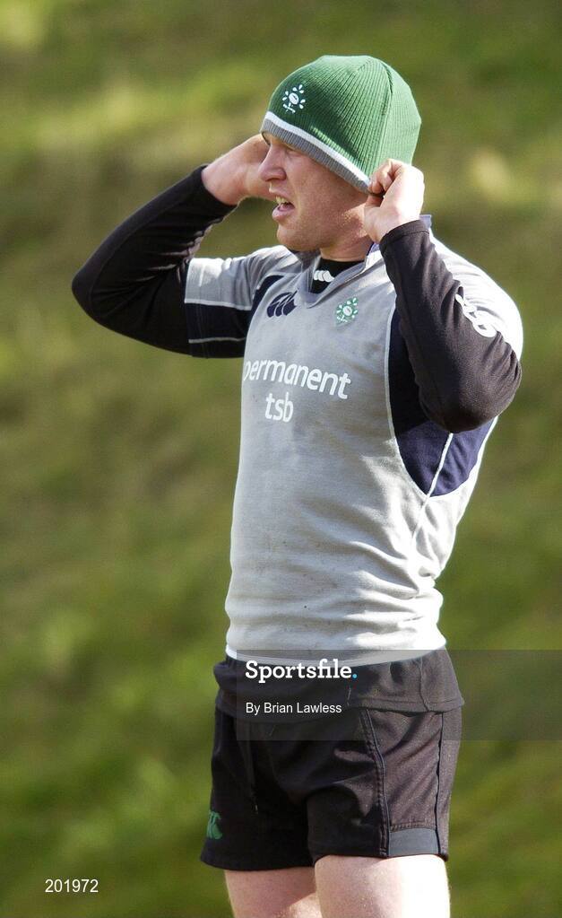 28 February 2006; Paul O'Connell during Ireland rugby squad training. St. Gerard's School, Bray, Co. Wicklow. Picture credit: Brian Lawless / SPORTSFILE