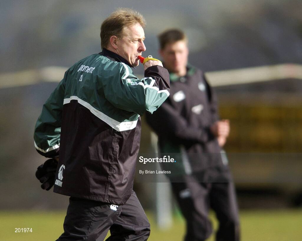 28 February 2006; Eddie O'Sullivan during Ireland rugby squad training. St. Gerard's School, Bray, Co. Wicklow. Picture credit: Brian Lawless / SPORTSFILE