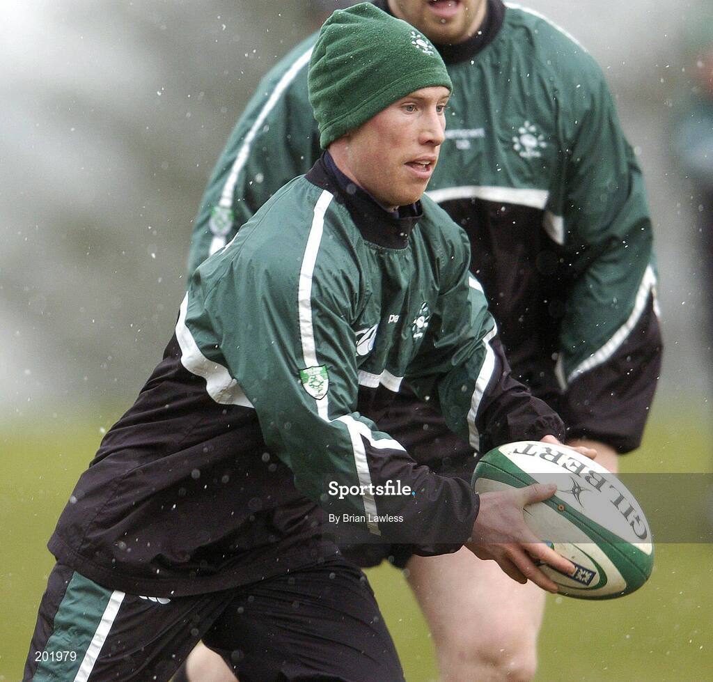 28 February 2006; Peter Stringer in action during Ireland rugby squad training. St. Gerard's School, Bray, Co. Wicklow. Picture credit: Brian Lawless / SPORTSFILE