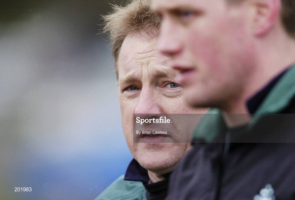 28 February 2006; Eddie O'Sullivan with Ronan O'Gara after Ireland rugby squad training. St. Gerard's School, Bray, Co. Wicklow. Picture credit: Brian Lawless / SPORTSFILE