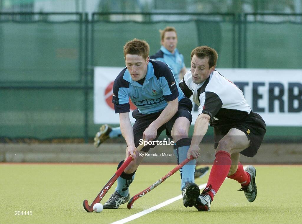 19 March 2006; John Gray, Lisnagarvey, in action against Mark Black, Cork Harlequins. Irish Men's Senior Cup Final, Cork Harlequins v Lisnagarvey, Belfield, UCD, Dublin. Picture credit: Brendan Moran / SPORTSFILE