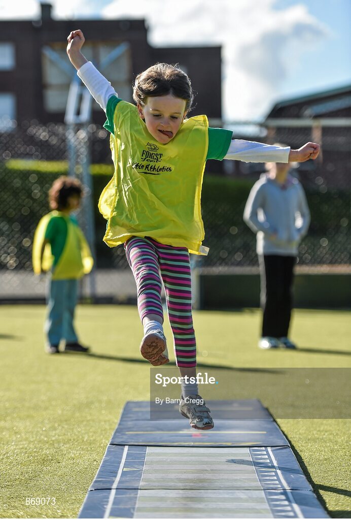 21 May 2014; Georgina Dunphy age 5, from Raheny, Dublin, in attendance at a Forest Feast Little Athletics Jamboree. Manor House School, Raheny, Dublin. Picture credit: Barry Cregg / SPORTSFILE