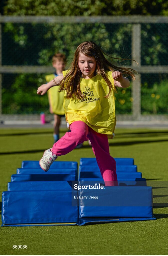 21 May 2014; Lilly Mooney, age 6, from Raheny, Dublin, in attendance at a Forest Feast Little Athletics Jamboree. Manor House School, Raheny, Dublin. Picture credit: Barry Cregg / SPORTSFILE