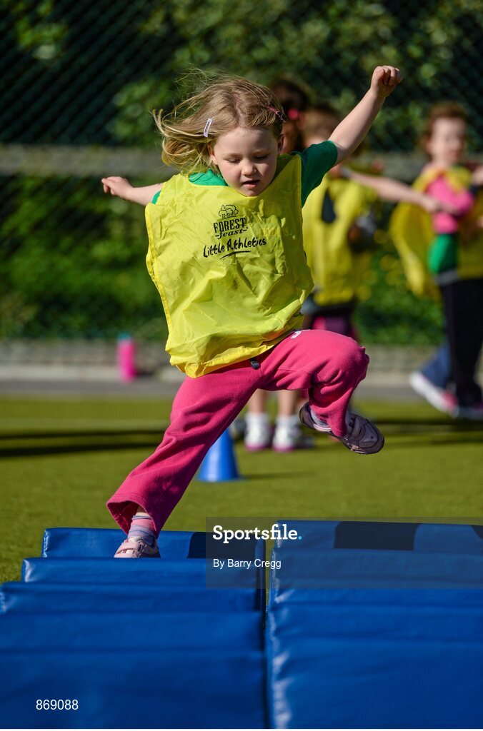 21 May 2014; Rebecca O'Rourke, age 5, from Raheny, Dublin, in attendance at a Forest Feast Little Athletics Jamboree. Manor House School, Raheny, Dublin. Picture credit: Barry Cregg / SPORTSFILE
