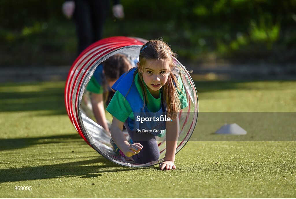 21 May 2014; Aoife Savage, age 9, from Raheny, Dublin, in attendance at a Forest Feast Little Athletics Jamboree. Manor House School, Raheny, Dublin. Picture credit: Barry Cregg / SPORTSFILE