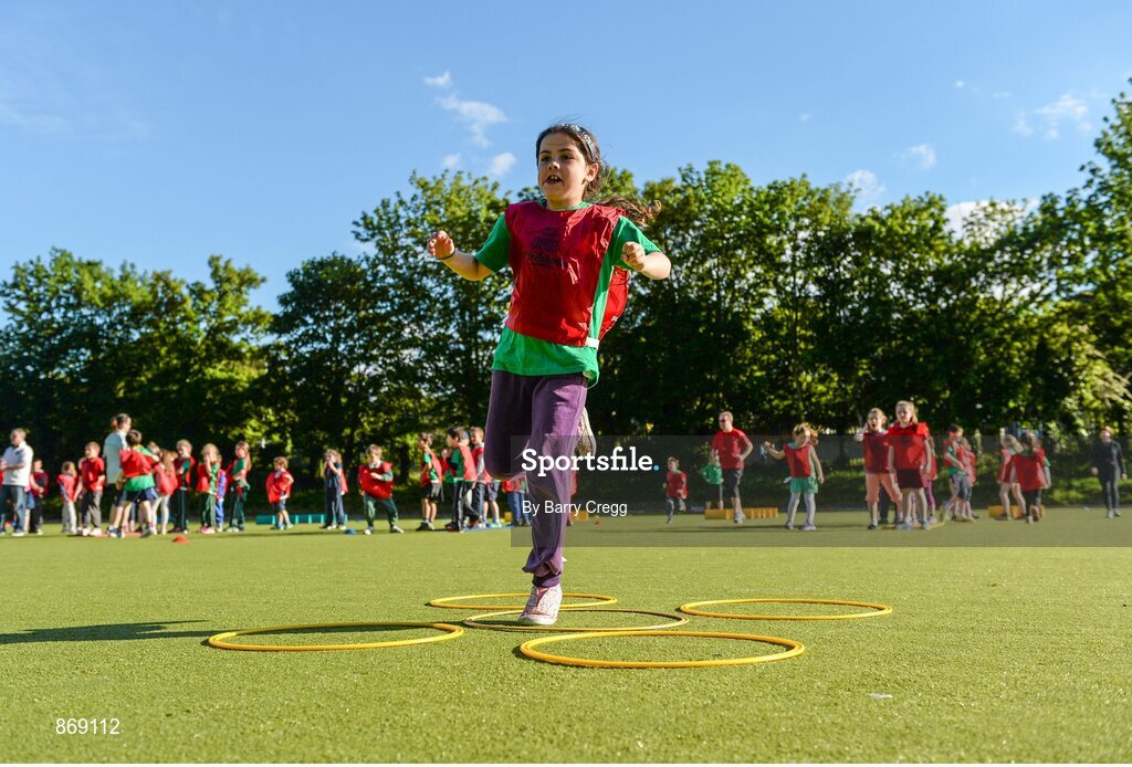 21 May 2014; Megan McGloin, age 7, from Raheny, Dublin, in attendance at a Forest Feast Little Athletics Jamboree. Manor House School, Raheny, Dublin. Picture credit: Barry Cregg / SPORTSFILE