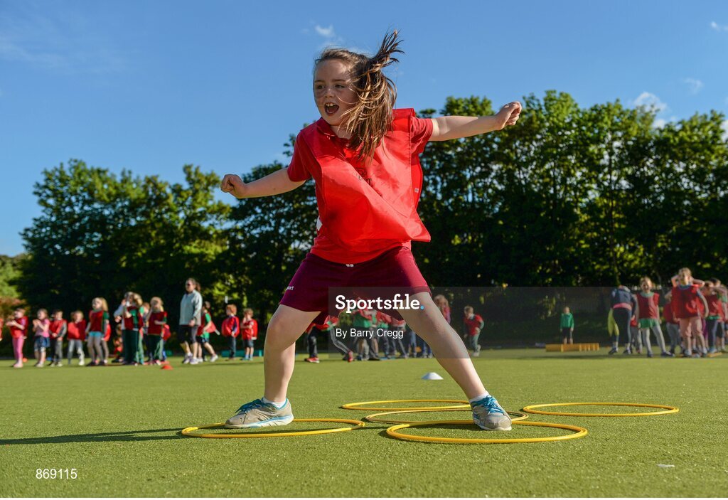 21 May 2014; Lorna Brady, age 8, from Raheny, Dublin, in attendance at a Forest Feast Little Athletics Jamboree. Manor House School, Raheny, Dublin. Picture credit: Barry Cregg / SPORTSFILE