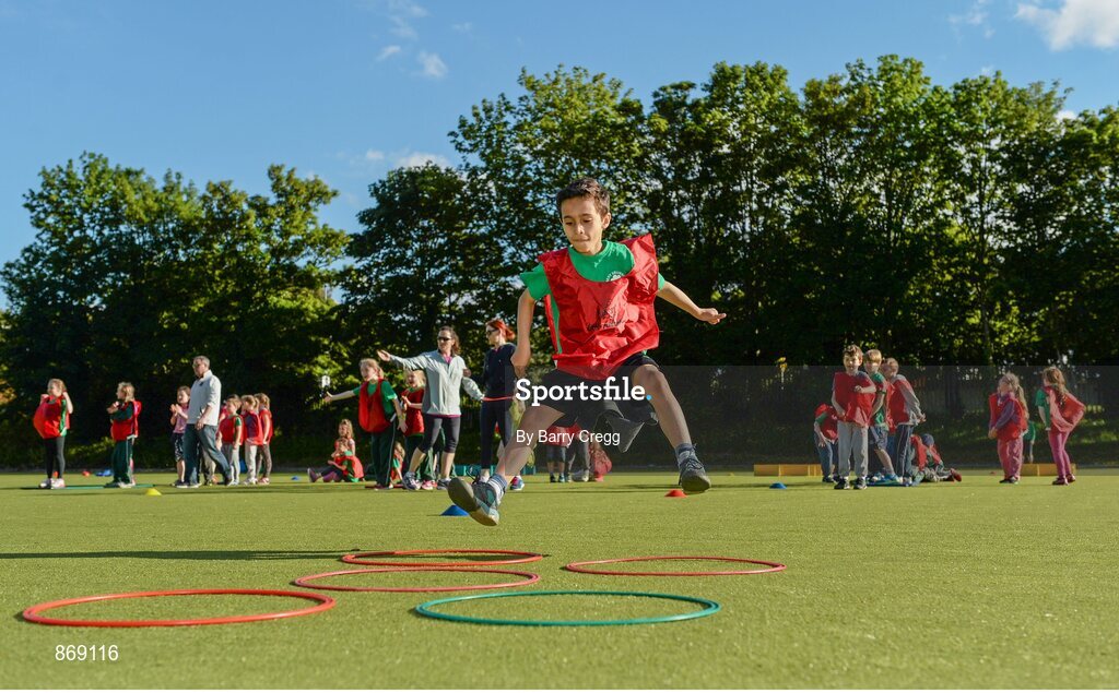 21 May 2014; Guilherme Rodrigues age 8, from Raheny, Dublin, in attendance at a Forest Feast Little Athletics Jamboree. Manor House School, Raheny, Dublin. Picture credit: Barry Cregg / SPORTSFILE