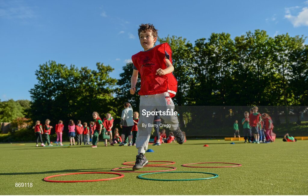 21 May 2014; Oisin McGarr, age 7, from Raheny, Dublin, in attendance at a Forest Feast Little Athletics Jamboree. Manor House School, Raheny, Dublin. Picture credit: Barry Cregg / SPORTSFILE