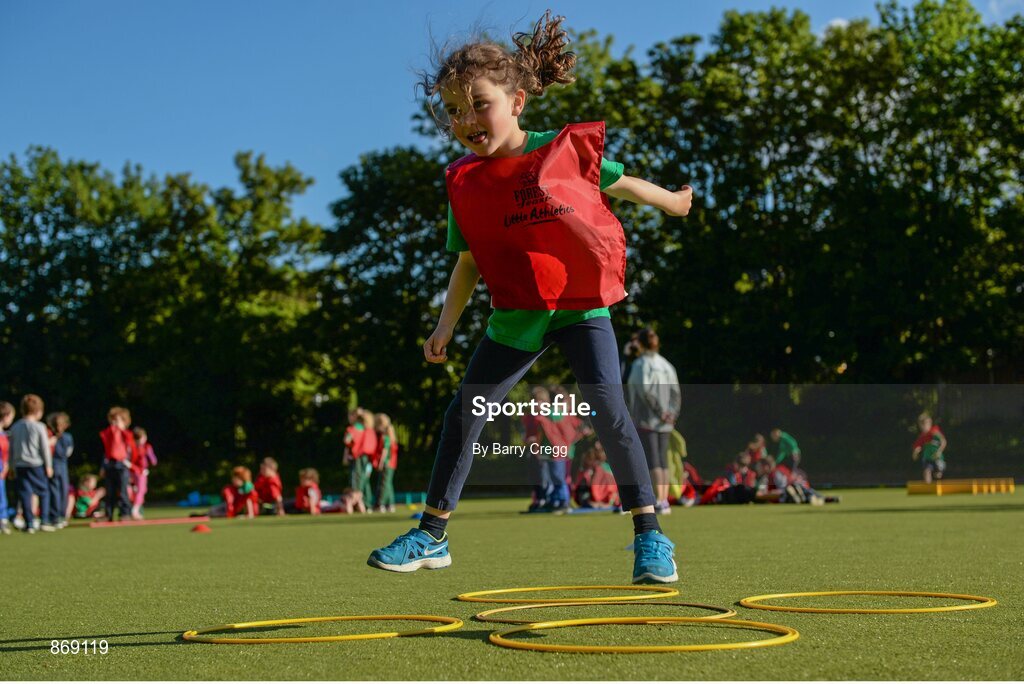 21 May 2014; Clíona Walsh, age 7, from Raheny, Dublin, in attendance at a Forest Feast Little Athletics Jamboree. Manor House School, Raheny, Dublin. Picture credit: Barry Cregg / SPORTSFILE