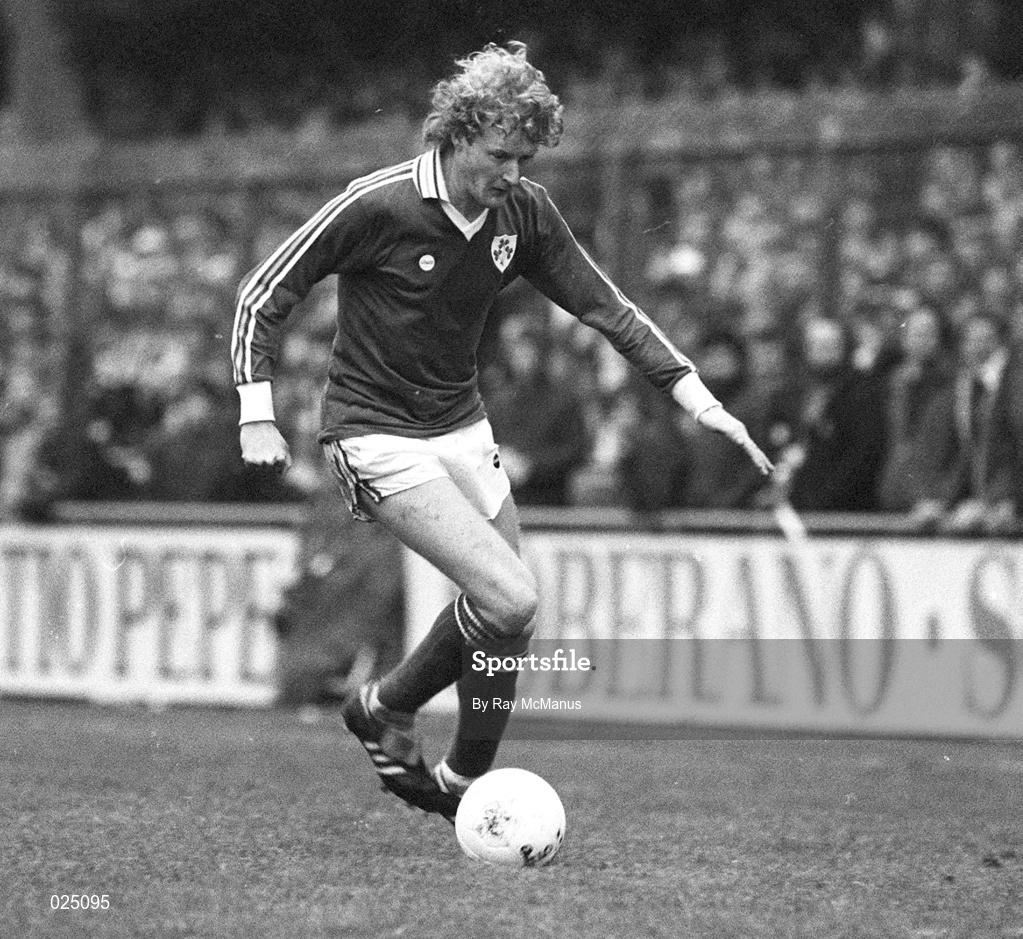 17 November 1982; Ashley Grimes of Republic of Ireland during the UEFA European Championship Group 7 match between Republic of Ireland and Spain at Lansdowne Road in Dublin. Photo by Ray McManus/Sportsfile